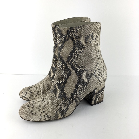 Free People Shoes - Free People Cecile Snakeskin Ankle Heel Booties9.5